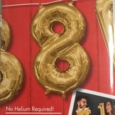 Balónek foliový narozeniny číslo 8 zlatý 35cm x 20cm